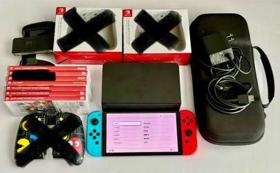 Nintendo Switch OLED + 5 Games + Travel Case