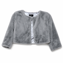 IN San Francisco Gray Faux Fur Jacket Women’s Small