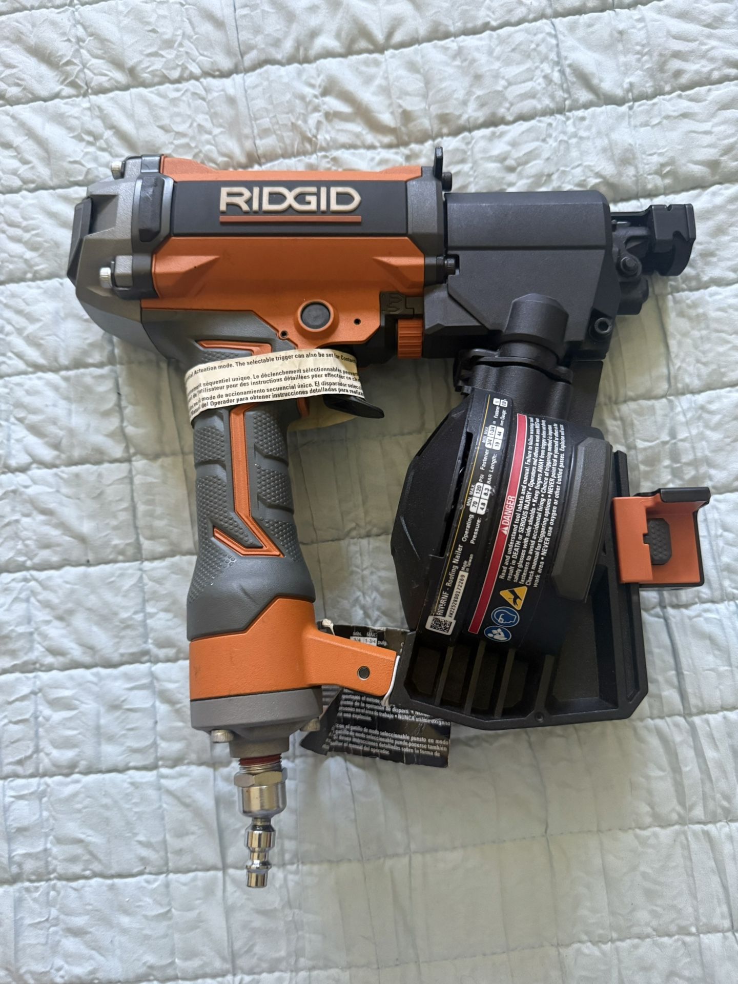 RIDGID Pneumatic 15 Deg. 1-3/4 in. Coil Roofing Nailer