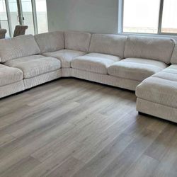 New 127x164x66 Cream Beige 6pc Sectional