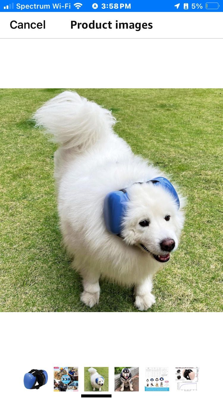 NEW Open Box Blue Dog Earmuffs For Hearing Protection 29dB NRR ear muffs-X-large