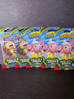 Pokemon Cards Sleeved Perfect Order (5) Pack Booster Bundle-$40 For The Bundle