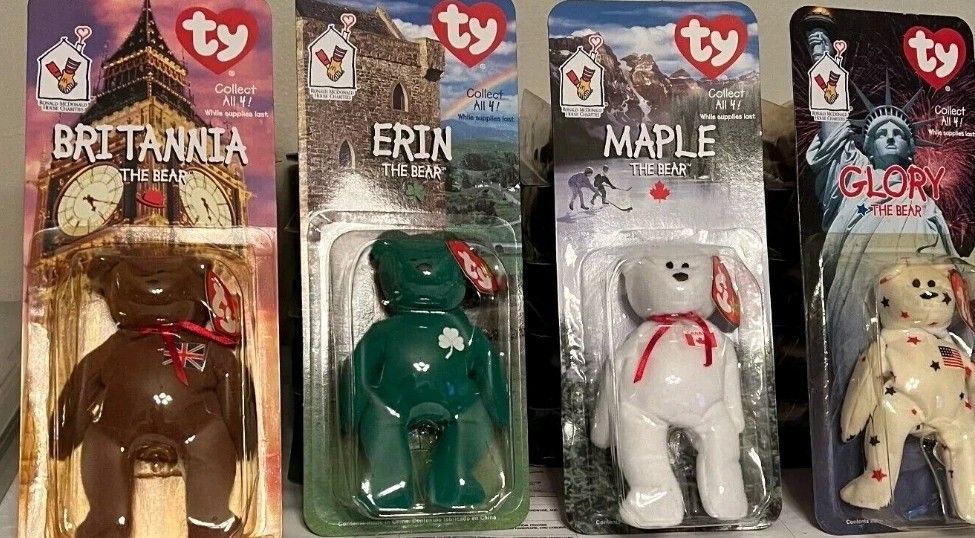 Rare Set Of 4 McDonald's Beanie Babies
