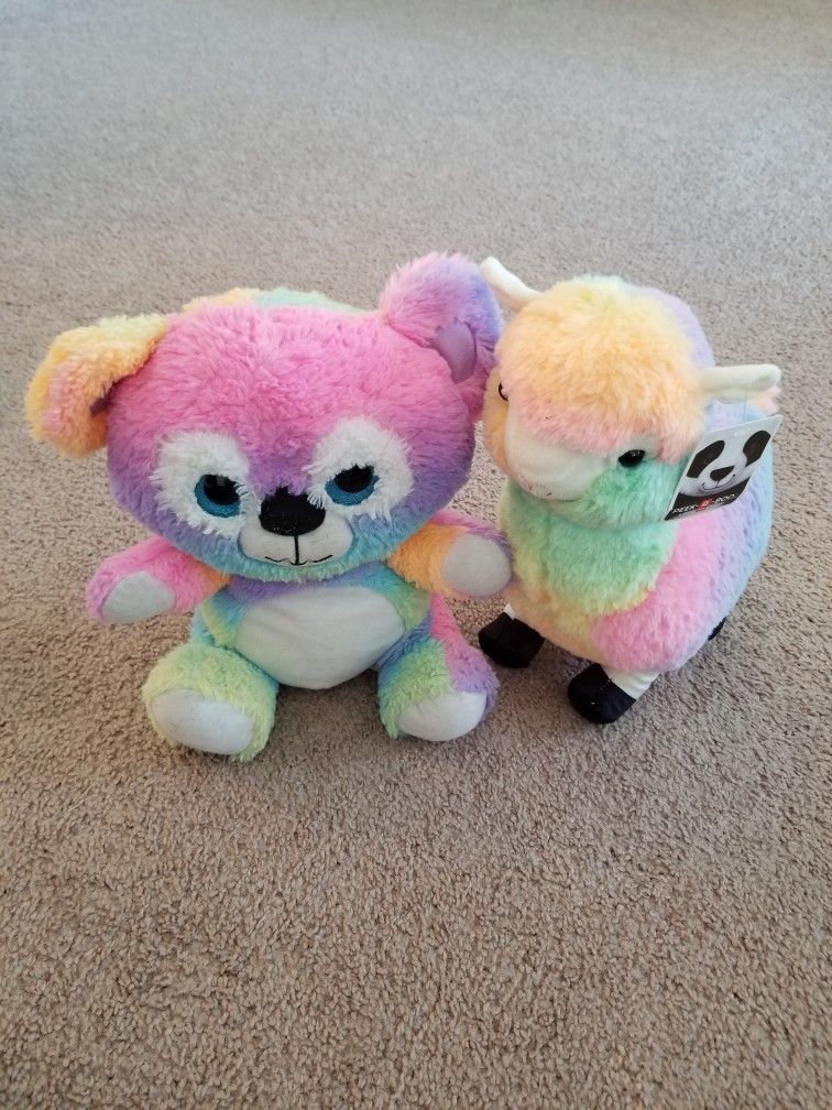 Rainbow Plush Koala and Llama Stuffed Animals