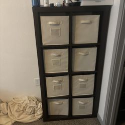 Dresser With Canvas Shelves $80. Can Turn Other Way!