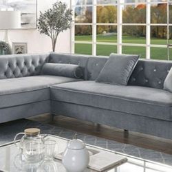 Brand New Grey Modern Style Sectional Storage Sofa