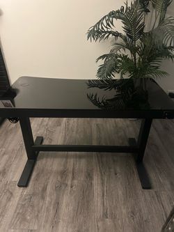 Black glass vanity table