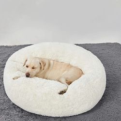 Brand New Large Dog Cat Bed Pet Anxiety Calming Bed Thick Brim For Neck Support Muscle Joint Pain Relief 