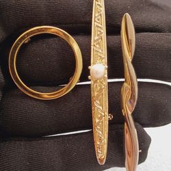 Vintage Brooches Bar Style plus Circle Pin BUNDLE MCM c1950