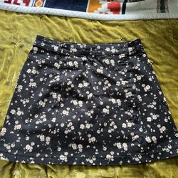 Floral Lightweight Button Down Skirt