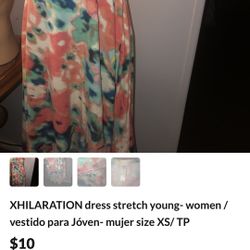 XHILARATION dress stretch young- women / vestido para Jóven- mujer size XS/ TP