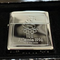 Zippo Silver Plated 1996 Atlanta 100 Olympics Brand New Unstruck Vintage