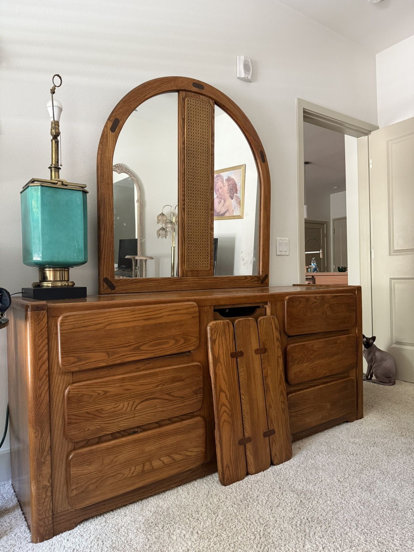 Vintage Dresser And Mirror Set