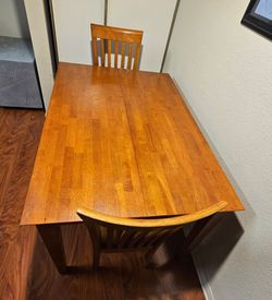Wood Dining Table with 2 Chairs