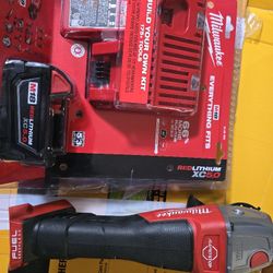 Milwaukee  Battery  & Charger New In Box & Grinder  All For $195