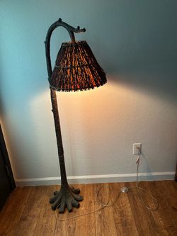 Rustic Tree Trunk Floor Lamp with Twig Shade (Lodge / Cabin Style)