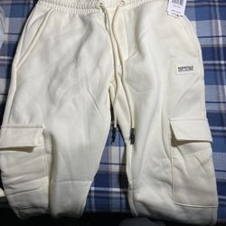 S essentials white sweatpants