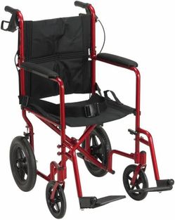 MCKESSON transport chair aluminum red frame