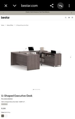 Bestar Pro-Linea Collection U-Shaped Executive Desk