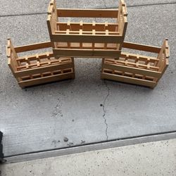 WINE BOTTLE TOTE WOODEN 