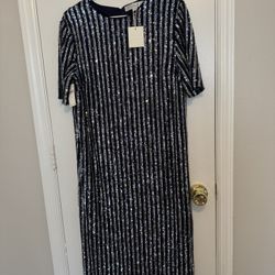 Flat White Sequin Dress Size M