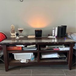 WOOD/MIRROR TV STAND 