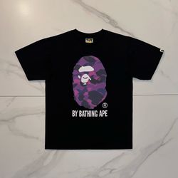 2022 BAPE Color Camo By Bathing Ape Tee Black Purple Size Medium