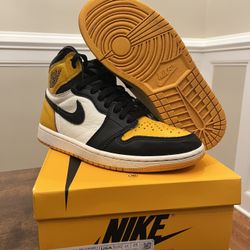 Kids sz 7.5 / Wmns sz 9 Air Jordan 1 Retro High OG “Yellow Toe” (aka “Taxi”)