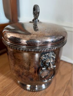 Vintage Sheffield Silver Co. Silver Plate Ice Bucket – Lion Head Handles