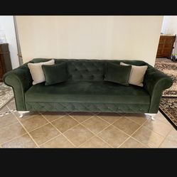 Green Velvet Loveseat