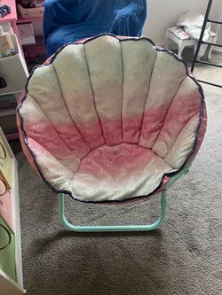 Justice Girls Pink Ombré Mermaid Saucer Chair – Folding