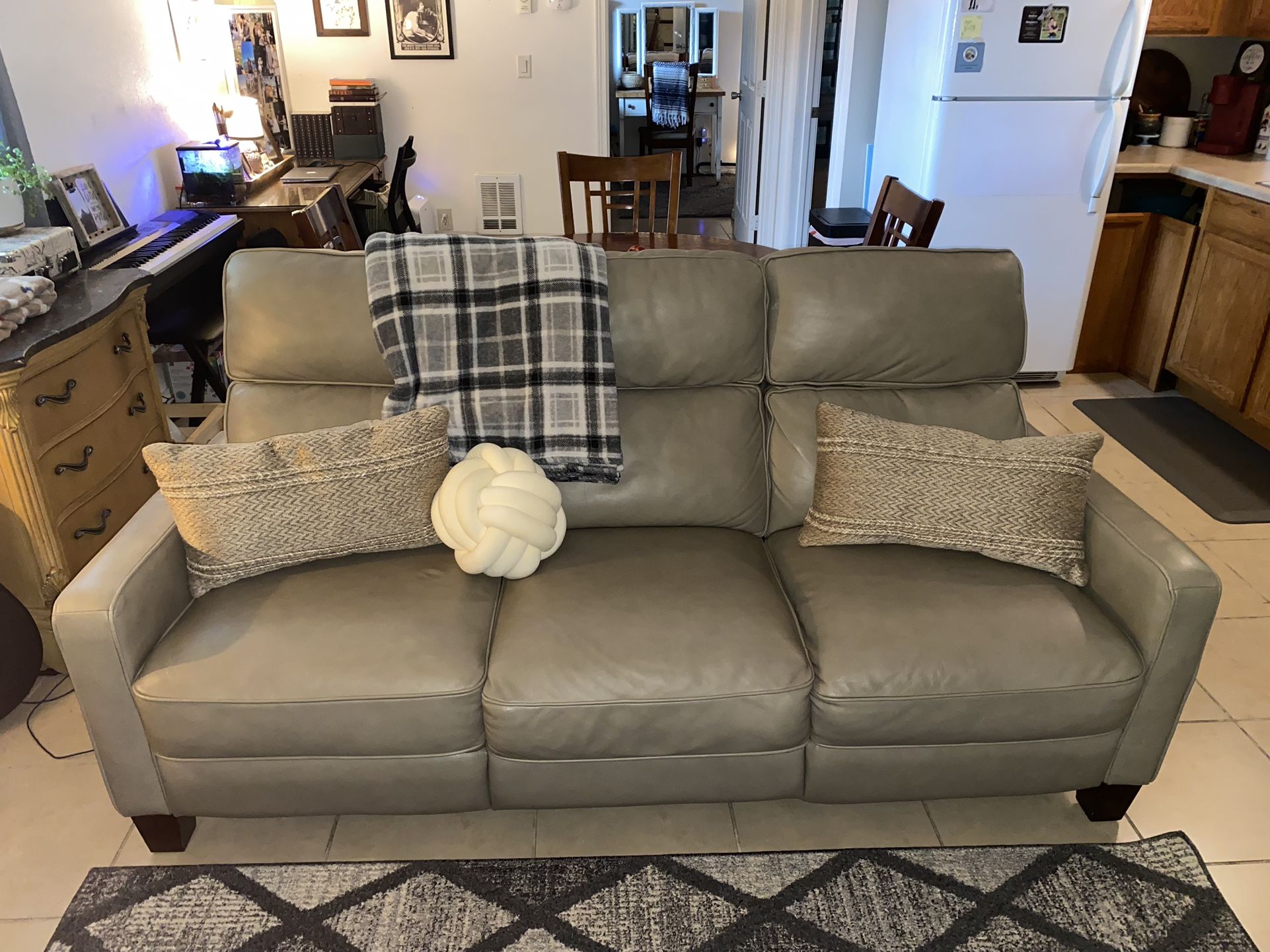 White Leather Electric Couch from Costco