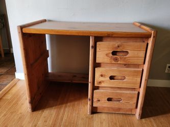 Solid Pine Desk with 3 Drawers, rustic ranch style