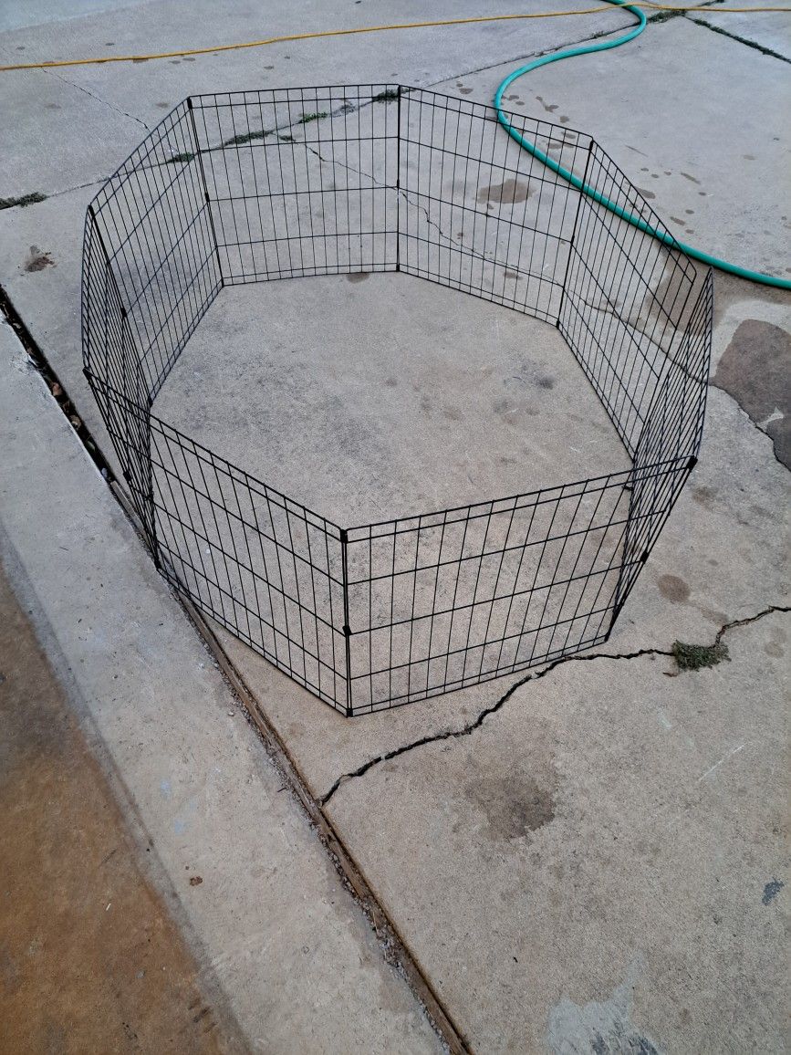 Dog Fence Outdoor, Dog Playpens for The House, Puppy Playpen for Small Dogs, Portable Foldable Dog Outdoor Playpen Metal Wire Pet Exercise Pen Fence E
