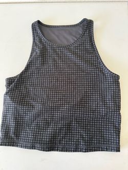 Vuori Gingham Cropped Tank Top