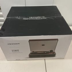Crosley Stave CR6046A-WAGL Bluetooth Record Player Turntable Walnut Gold
