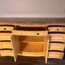 Big Hardwood Dresser w/ Marble Top