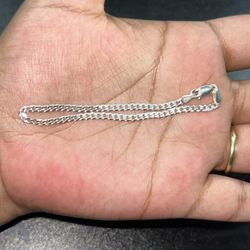 7 Inch Cuban Bracelet, 925 Sterling Silver Italy 