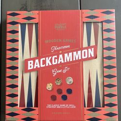 NWT professor puzzle traditional wooden backgammon game set 2 players