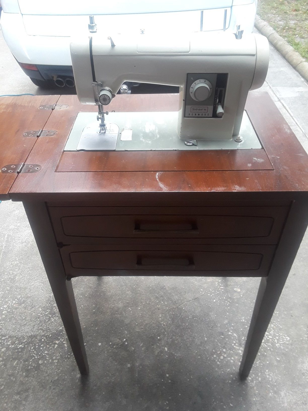 VINTAGE antique Sears sewing machine cabinet 1950's model 566