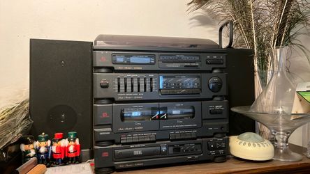 CD , cassette tape, and record machine