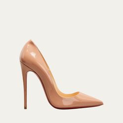 Christian Louboutin So Kate Nude Patent Leather 5 in (120mm) 