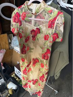 Floral Embroidered Sheer Mini Dress
