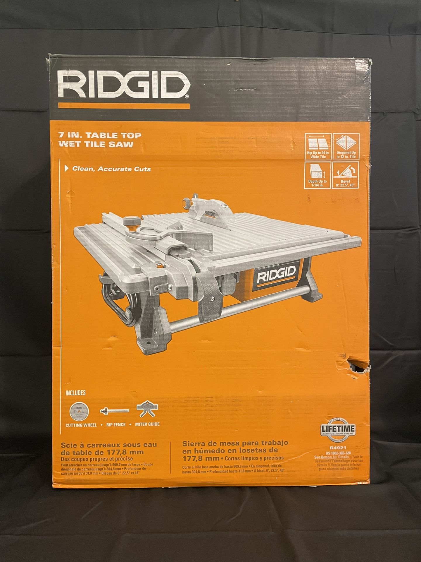 Ridgid 6.5-Amp 7 in. Blade Corded Table Top Wet Tile Saw