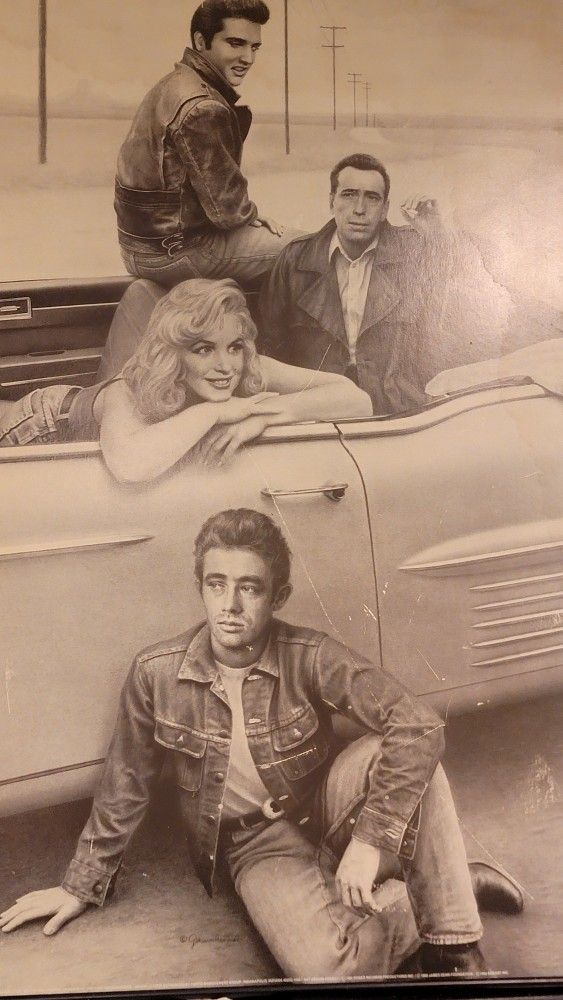 James Dean, Marilyn Monroe, Vintage Wall size movie poster