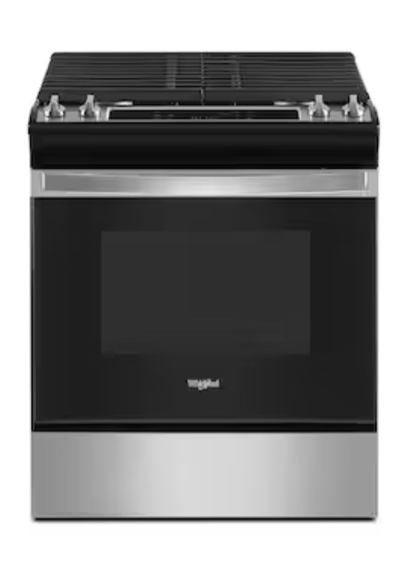 Whirlpool 30-in 4 burners 5-cu ft Slide-In Natural Gas Range ( Fingerprint Resistant Stainless Steel )