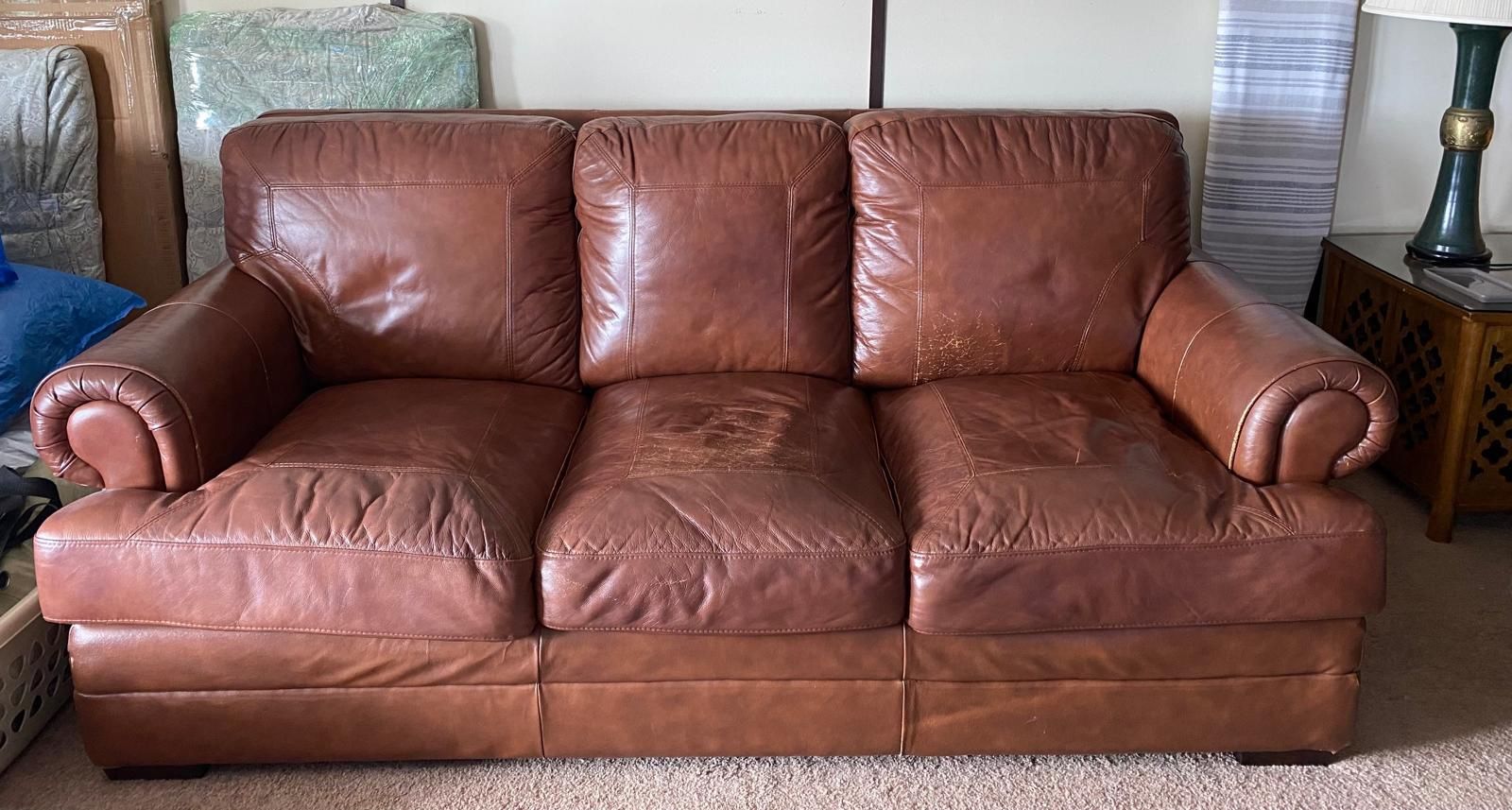 Brown Leather Sofa