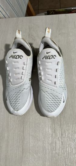 Nike Air Max 270 ESS White Metallic Gold Silver  Women’s  Sisze 7