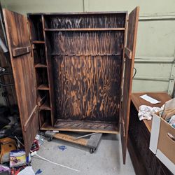 Vintage Reclaim Wood Gun Cabinet