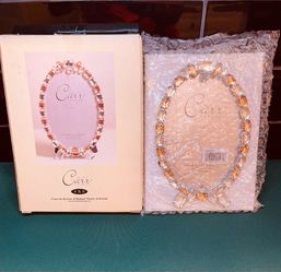 Vintage NEW IN BOX oval jeweled 4X 6 photo frame